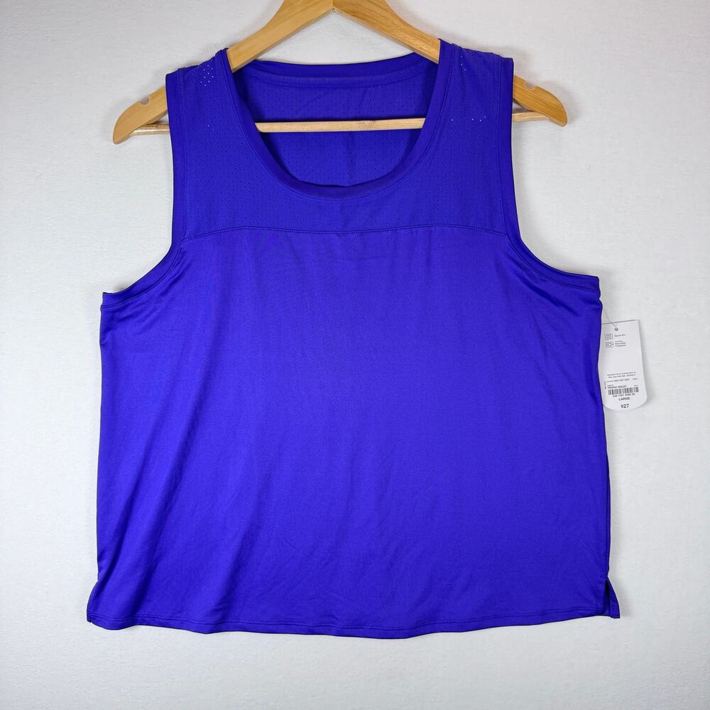 Xersion Quick Dri Tank Top Womens Large Violet Mesh Athletic Sleeveless NWT